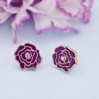 Kriaa Gold Plated Purple Meenakari Gold Plated Stud Earrings