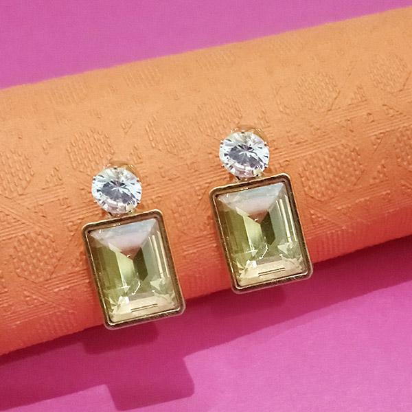 Kriaa Green Crystal Stone Stud Earrings - 1312875G