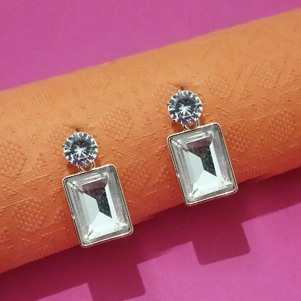 Kriaa White Crystal Stone Stud Earrings - 1312875I