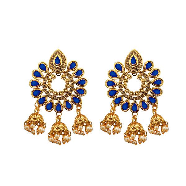 Kriaa Austrian Stone Gold Plated Dangler Earrings - 1312907B