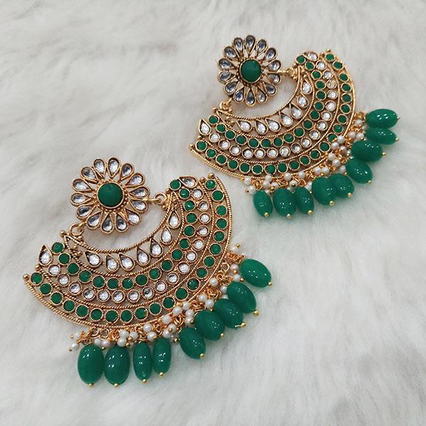Kriaa Kundan Stone Gold Plated Dangler Earrings - 1312911B