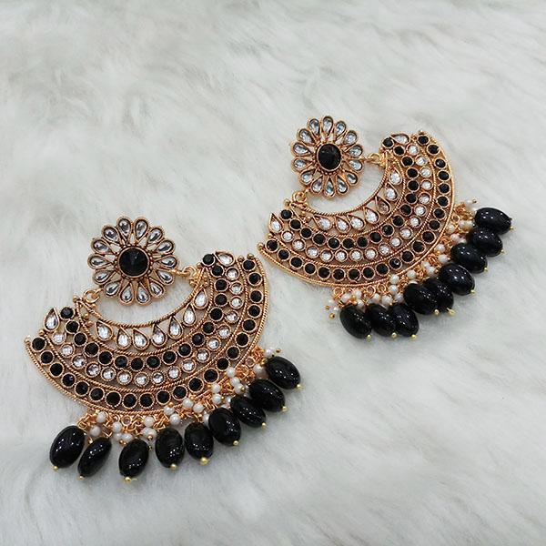 Kriaa Kundan Stone Gold Plated Dangler Earrings - 1312911E