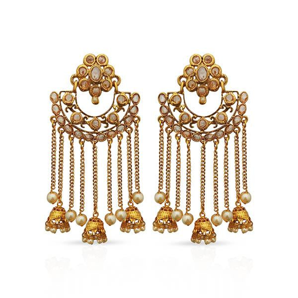 Kriaa AD Stone Gold Plated Dangler Earrings - 1312917A
