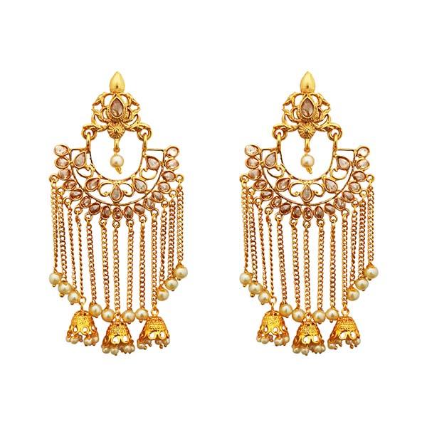 Kriaa  AD Stone Gold Plated Dangler Earrings - 1312918A