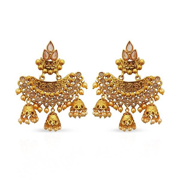 Kriaa  AD Stone Gold Plated Dangler Earrings - 1312919A