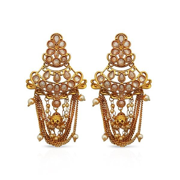 Kriaa AD Stone Gold Plated Dangler Earrings - 1312920A