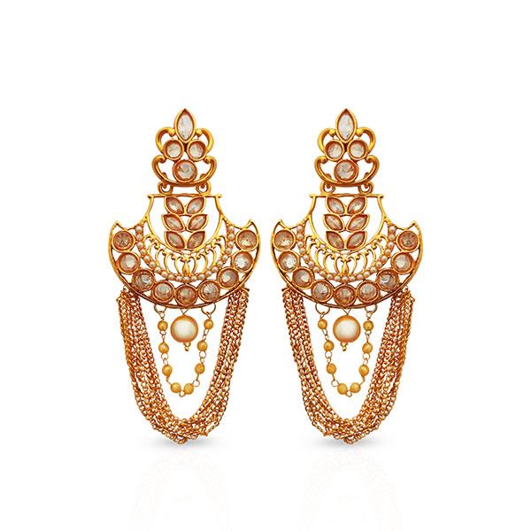 Kriaa AD Stone Gold Plated Dangler Earrings - 1312921A