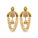 Kriaa AD Stone Gold Plated Dangler Earrings - 1312923A