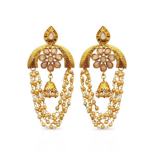 Kriaa AD Stone Gold Plated Dangler Earrings - 1312923A