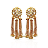 Kriaa AD Stone Gold Plated Dangler Earrings - 1312924A