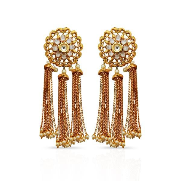 Kriaa AD Stone Gold Plated Dangler Earrings - 1312924A