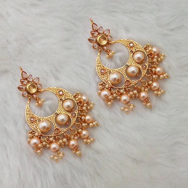 Kriaa AD Stone Gold Plated Dangler Earrings - 1312934A