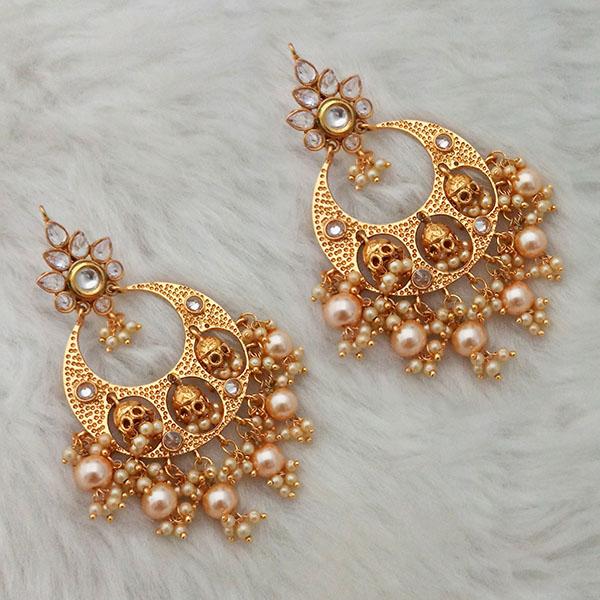 Kriaa Gold Plated AD Stone Dangler Earrings - 1312934B