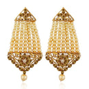 Kriaa Brown Austrian Stone Gold Plated Dangler Earrings - 1313002A