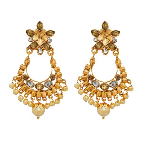 Kriaa Austrian Stone Gold Plated Dangler Earrings - 1313012A