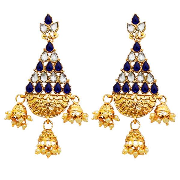 Kriaa Austrian Stone Gold Plated Dangler Earrings - 1313016C