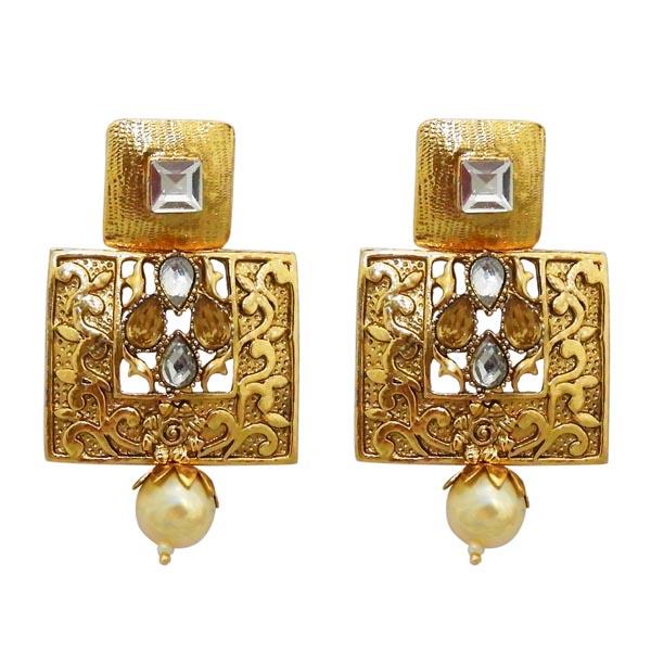 Kriaa Austrian Stone Gold Plated Dangler Earrings - 1313018A