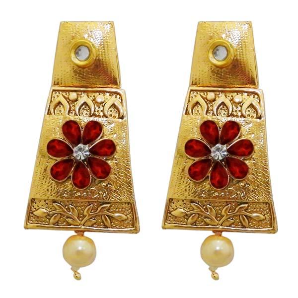 Kriaa Gold Plated Austrian Stone Dangler Earrings - 1313019B
