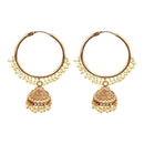 Kriaa Gold Plated Pearl Jhumki Earrings - 1313039