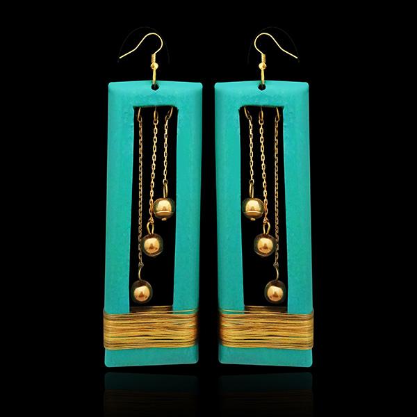 Urthn Blue Gold Plated Dangler Earrings - 1313202B