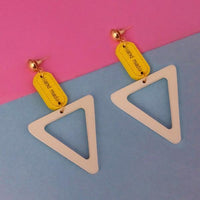 Urthn White Wood Gold Plated Dangler Earrings - 1313211F