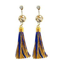 Jeweljunk Multi Thread Gold Plated Tassel Earrings - 1313304B