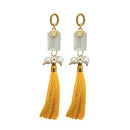 Jeweljunk Gold Plated Brown Thread Tassel Earrings - 1313307H