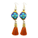 Jeweljunk Gold Plated Brown Thread Tassel Earrings - 1313312F