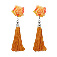 Jeweljunk Gold Plated Brown Thread Tassel Earrings - 1313313C