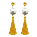 Jeweljunk Yellow Thread Gold Plated Tassel Earrings - 1313314C