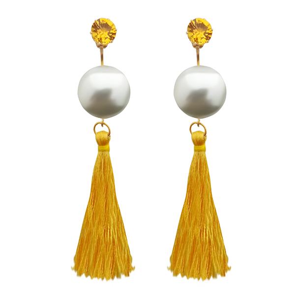 Jeweljunk Yellow Thread Gold Plated Tassel Earrings - 1313314C