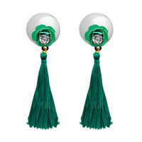 Jeweljunk Green Thread Gold Plated Tassel Earrings - 1313315D