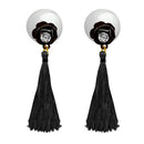 Jeweljunk Black Thread Gold Plated Tassel Earrings - 1313315F