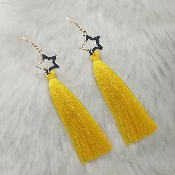 Tip Top Fashions Yellow Gold Plated Star Design Tassel Earrings - 1313326C