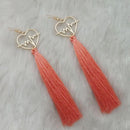 Jeweljunk Thread Gold Plated Heart Design Tassel Earrings - 1313328A
