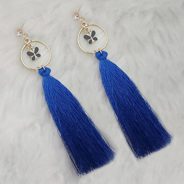 Tip Top Fashions Thread Gold Plated Butterfly Design Tassel Earrings - 1313330D