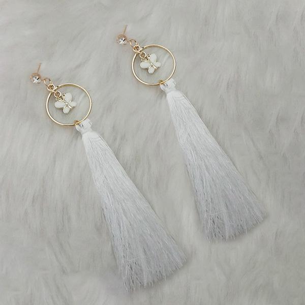 Jeweljunk Thread Gold Plated Butterfly Design Tassel Earrings - 1313330E