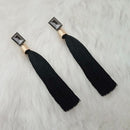 Jeweljunk Black Thread Gold Plated Tassel Earrings - 1313331B