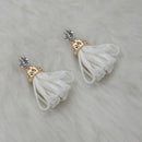 Jeweljunk Gold Plated White Thread Earrings - 1313334F
