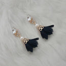 Jeweljunk Gold Plated Blue Thread Earrings - 1313335A