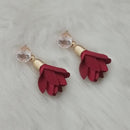 Jeweljunk Gold Plated Maroon Thread Earrings - 1313336C