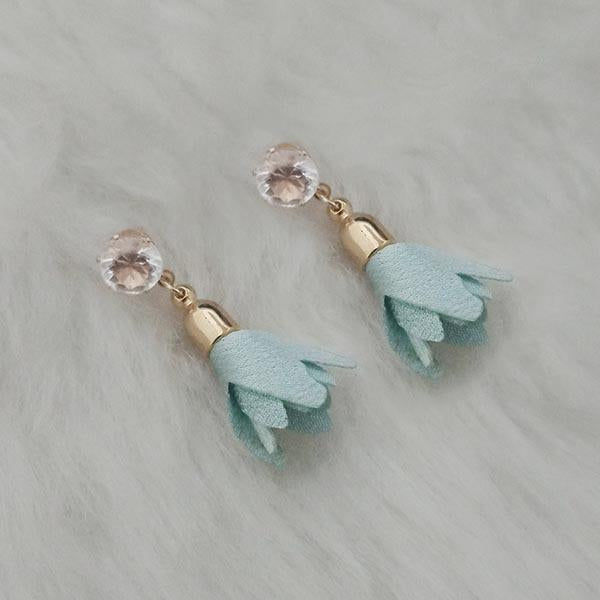 Jeweljunk Gold Plated Blue Thread Earrings - 1313336E