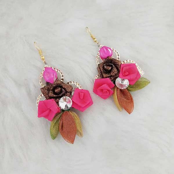 Kriaa Multi Floral Gold Plated Dangler Earrings - 1313412A