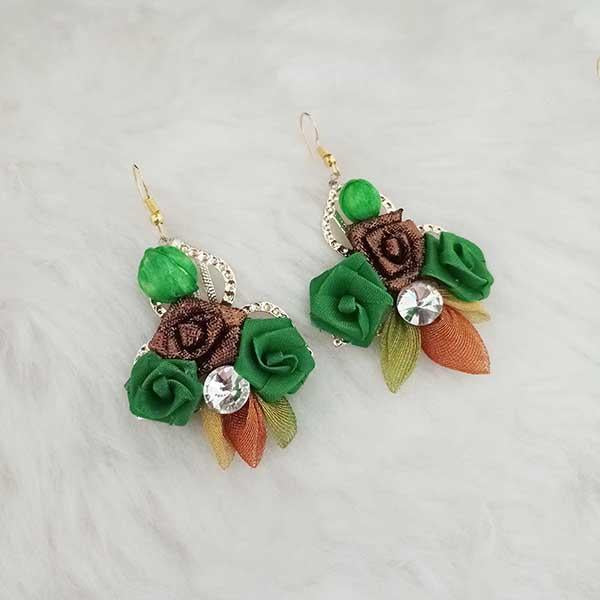 Kriaa Multi Floral Gold Plated Dangler Earrings - 1313412C