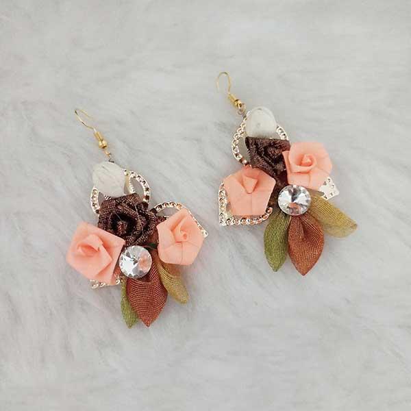 Kriaa Gold Plated Multi Floral Dangler Earrings - 1313412F