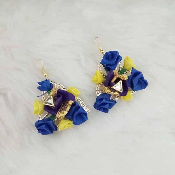 Kriaa Multi Floral Gold Plated Dangler Earrings - 1313413D