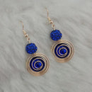 Jeweljunk Blue Austrian Stone Gold Plated Dangler Earrings - 1313415B
