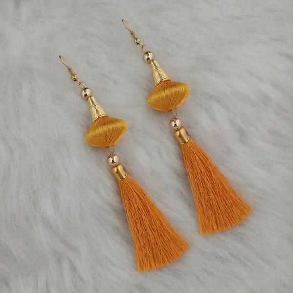 Jeweljunk Yellow Thread Gold Plated Tassel Earrings - 1313425D