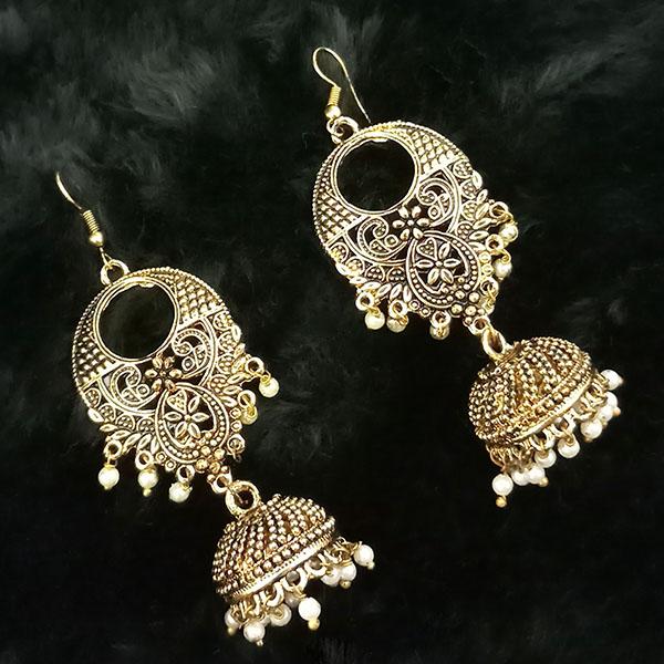 Jeweljunk Antique Gold Plated Jhumki Earrings - 1313508