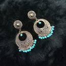 Jeweljunk Blue Beads Antique Gold Plated Dangler Earrings - 1313516D